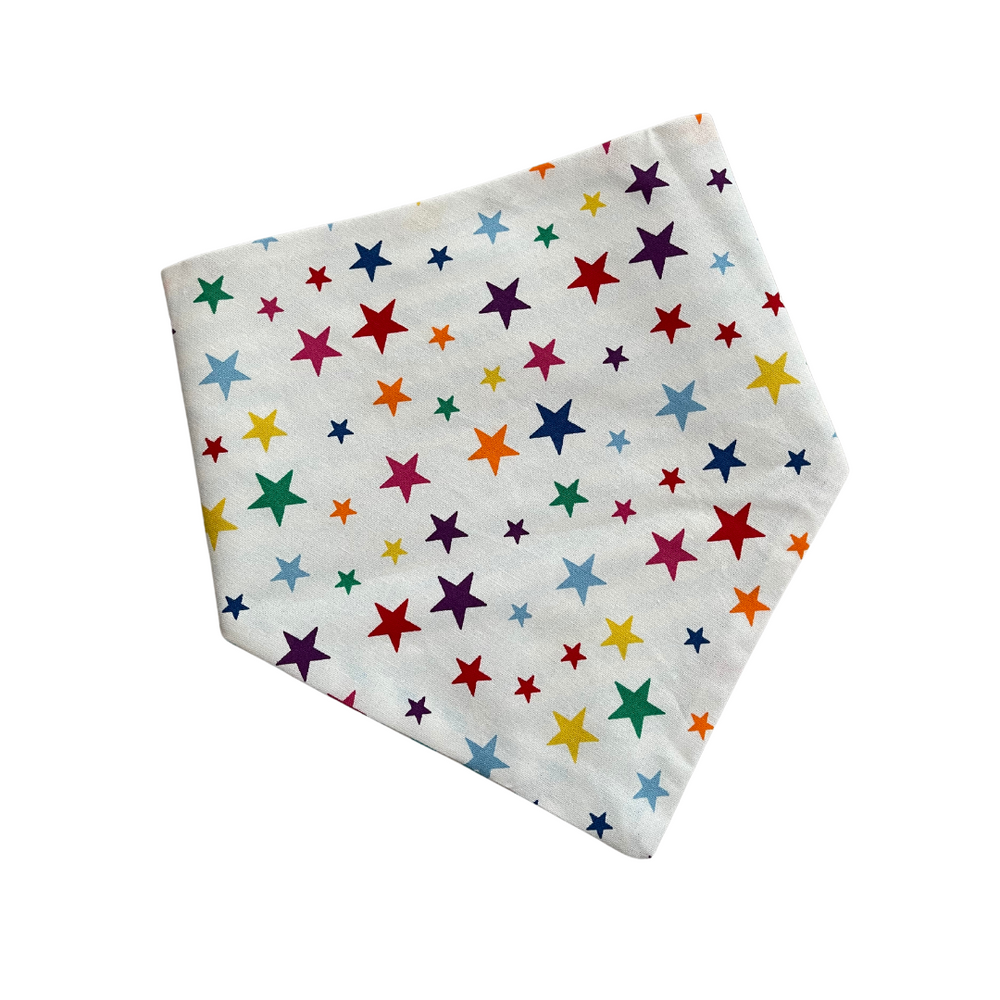 Rainbow Stars & Blue Stripe Reversible Pet Bandana