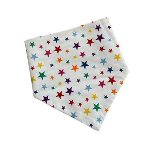 Rainbow Stars & Blue Stripe Reversible Pet Bandana