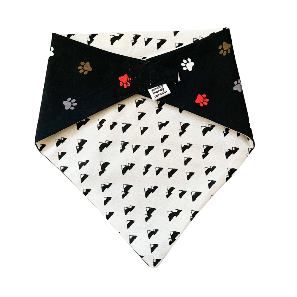 Paw Prints & Mountains Reversible Pet Bandana