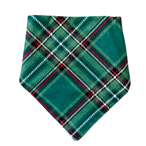 
            
                Load image into Gallery viewer, Christmas Holly &amp;amp; Green Plaid Reversible Pet Bandana
            
        