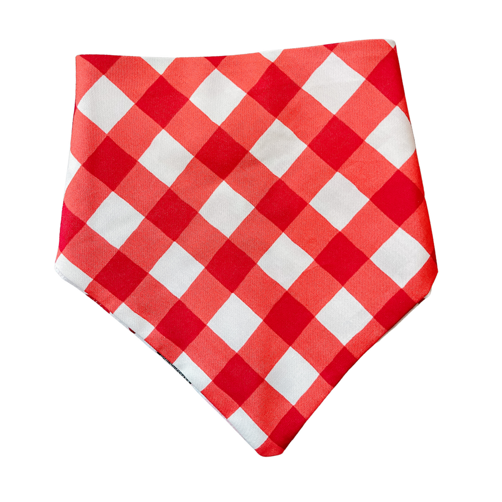 Valentine's Day & Red Plaid Reversible Pet Bandana