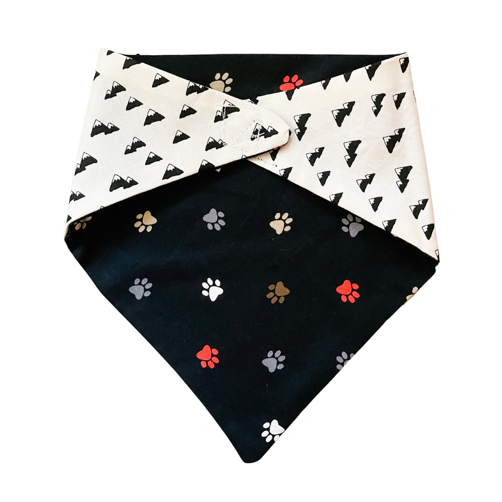 Paw Prints & Mountains Reversible Pet Bandana