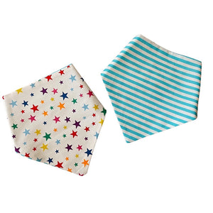 Rainbow Stars & Blue Stripe Reversible Pet Bandana