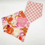 Pink & Gold Floral with Pink Plaid Reversible Pet Bandana
