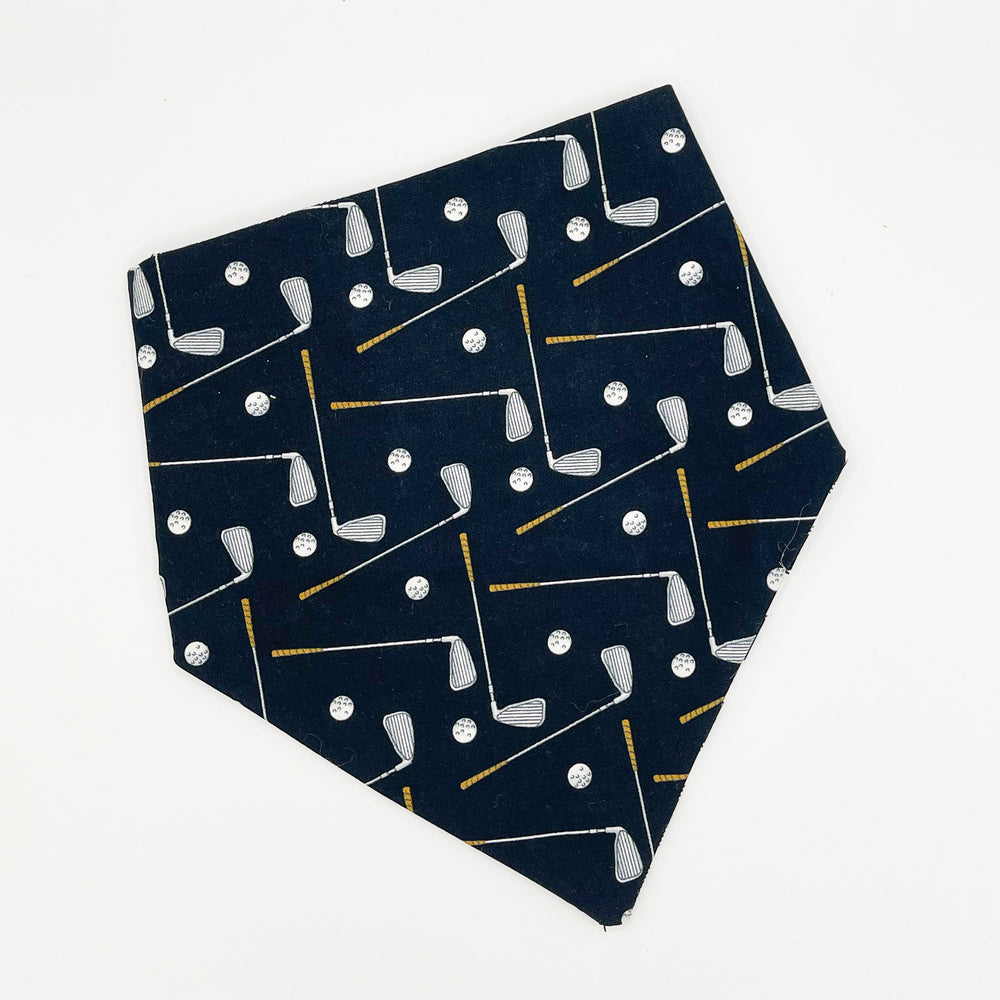 Golf & Black with White Plaid Reversible Pet Bandana