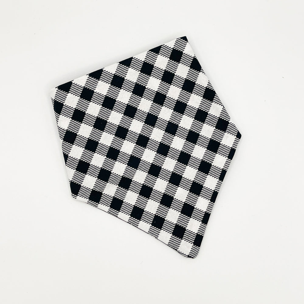 Golf & Black with White Plaid Reversible Pet Bandana