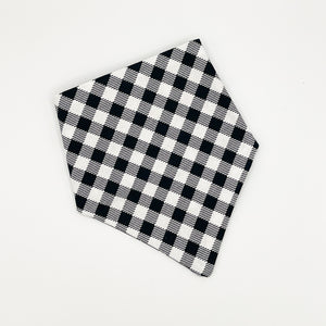 Golf & Black with White Plaid Reversible Pet Bandana