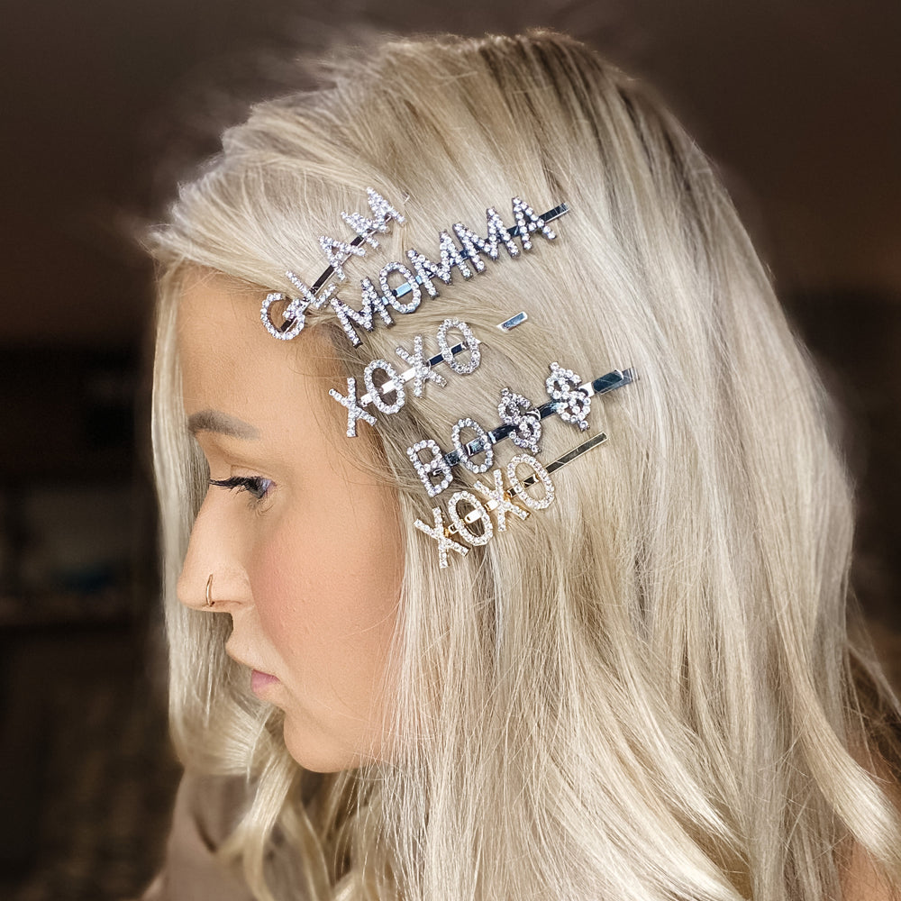 XOXO Hair Pin- Silver
