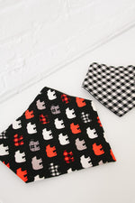 Bear & Black/White Plaid Reversible Pet Bandana