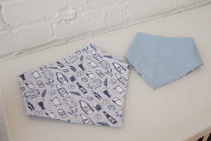 
            
                Load image into Gallery viewer, Beer &amp;amp; Baby Blue Rainbow Reversible Pet Bandana
            
        