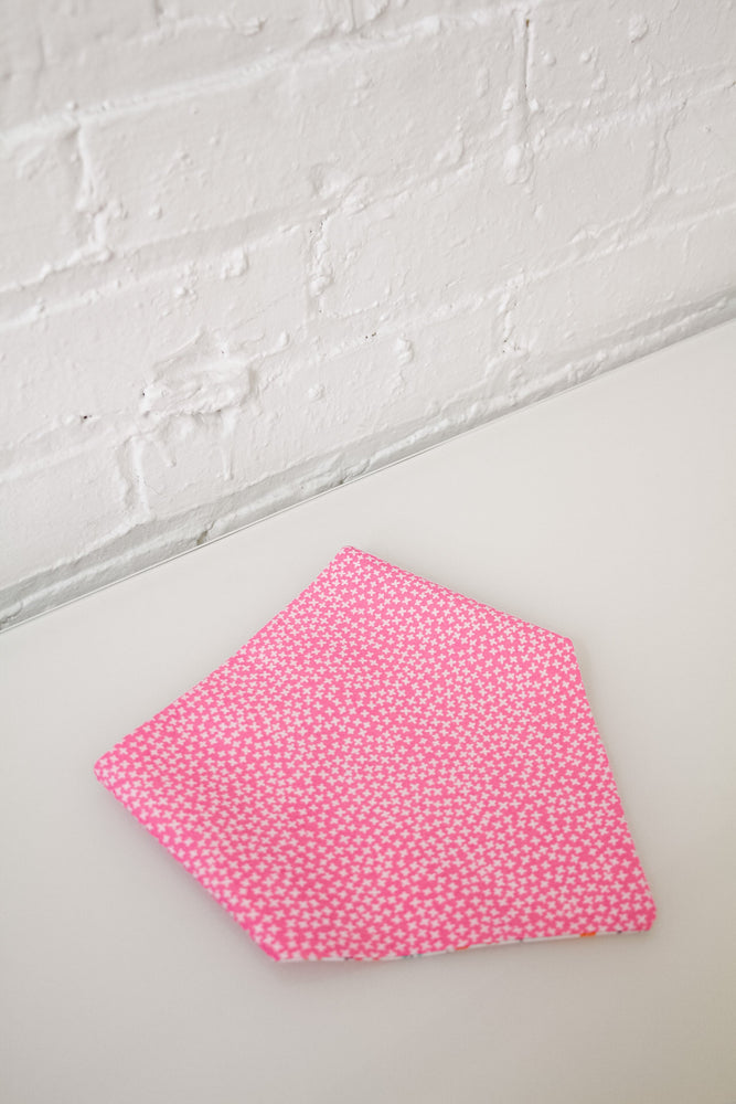 Pink/White Floral & Pink X Reversible Pet Bandana