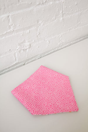 Pink/White Floral & Pink X Reversible Pet Bandana