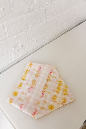 Spring Tie Dye & Yellow Plaid Reversible Pet Bandana