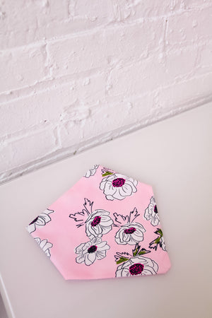 Purple Floral & White Dots Reversible Pet Bandana