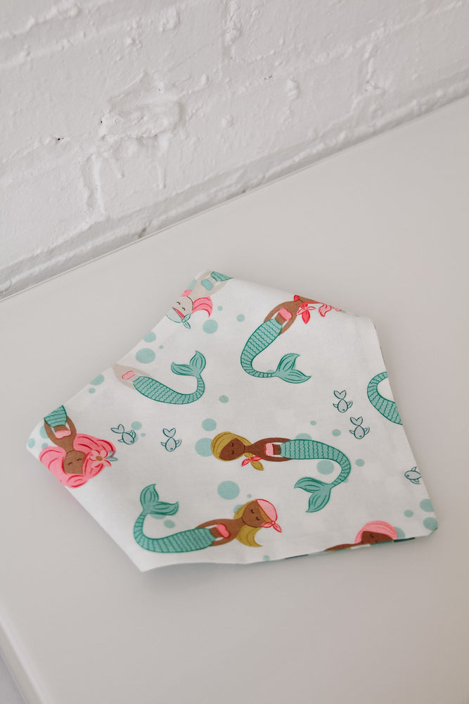 Mermaid & Green with Gold Scales Reversible Pet Bandana