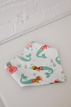 Mermaid & Green with Gold Scales Reversible Pet Bandana