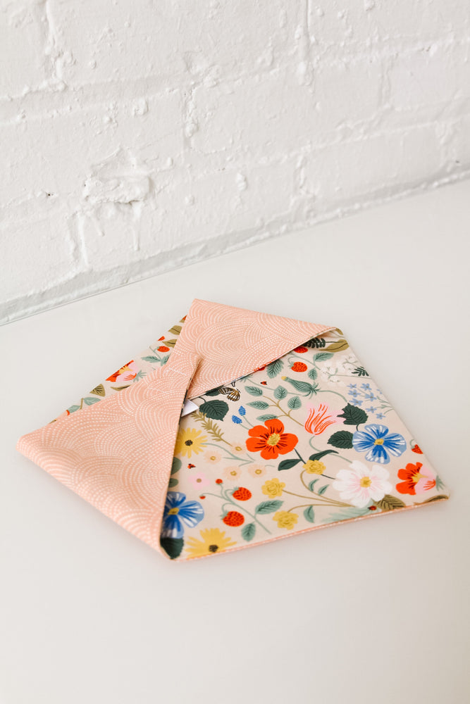 
            
                Load image into Gallery viewer, Peach Floral &amp;amp; Rainbow Reversible Pet Bandana
            
        