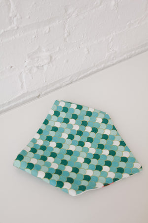 Mermaid & Green with Gold Scales Reversible Pet Bandana