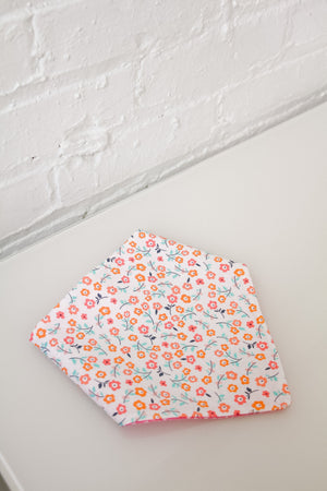 Pink/White Floral & Pink X Reversible Pet Bandana