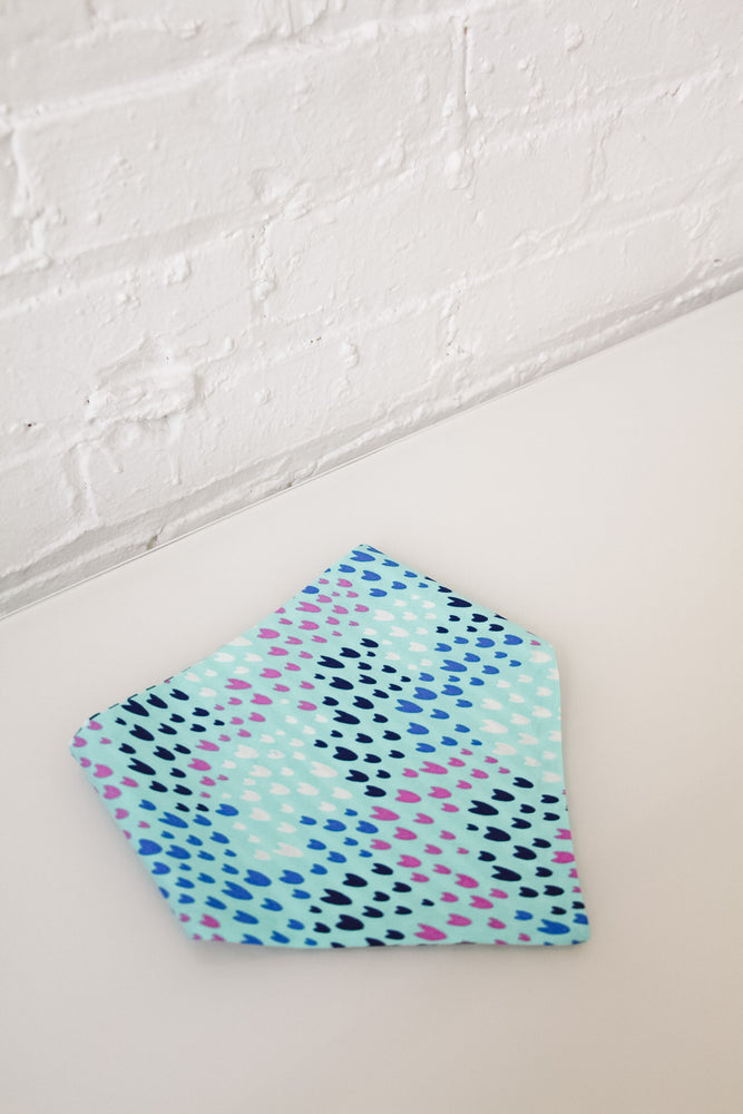 Teal Tulips & Teal Stripe Reversible Pet Bandana