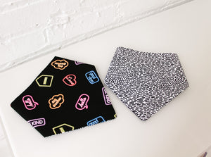 Neon Sign & Black and White Reversible Pet Bandana